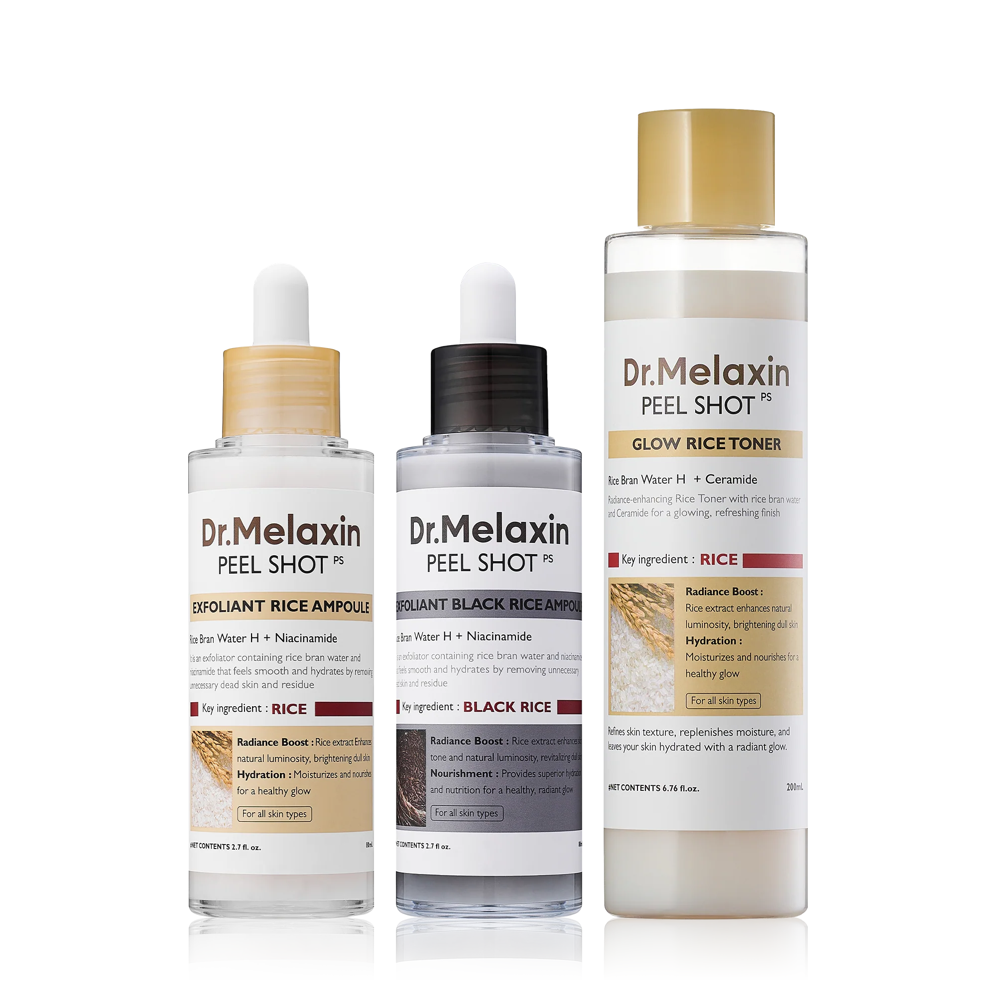 DR. MELAXIN  PeelShot Rice Line Set