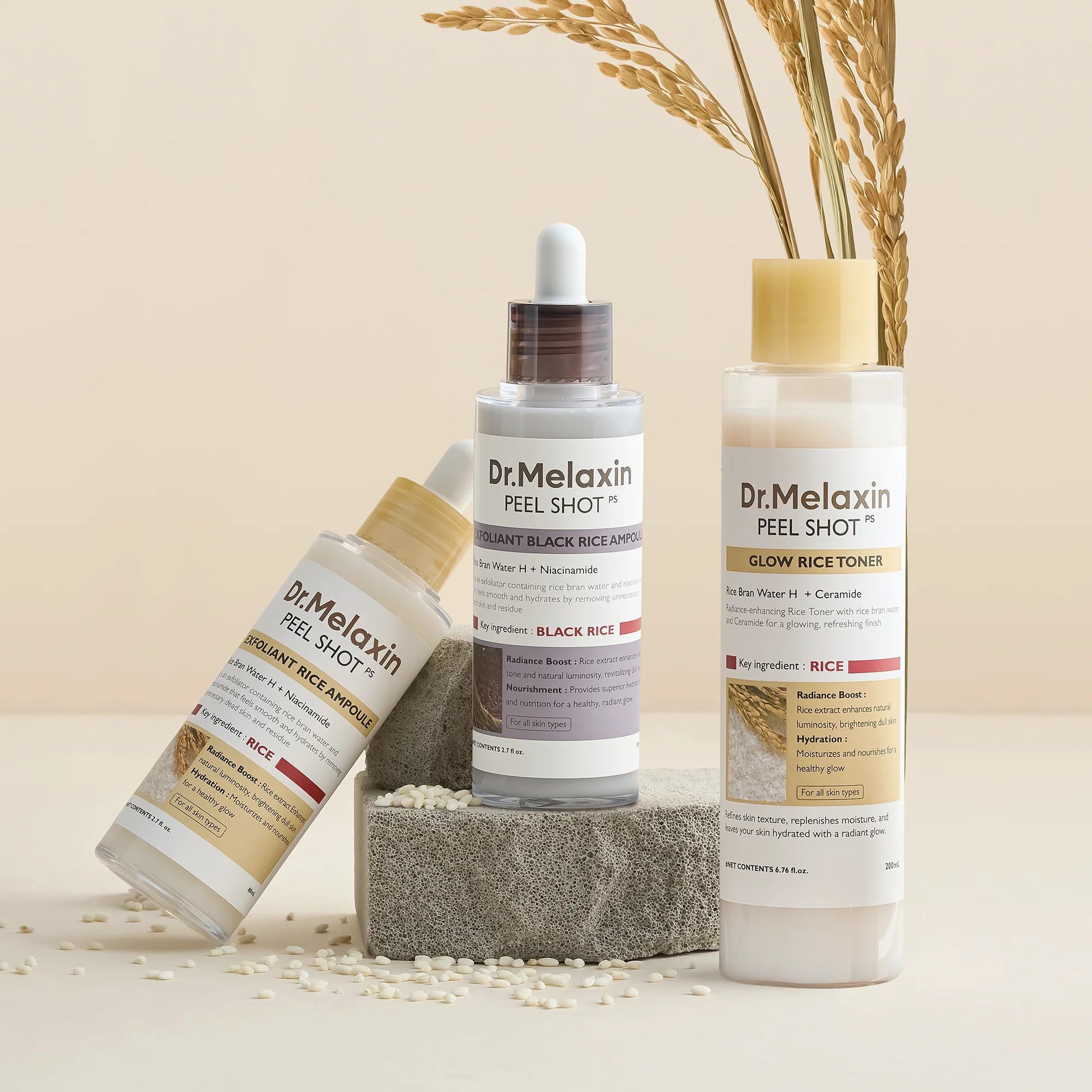 DR. MELAXIN  PeelShot Rice Line Set